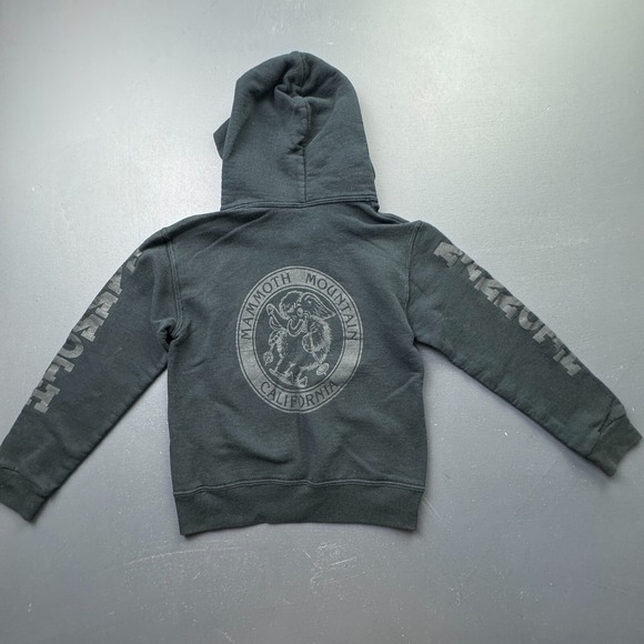 Mammoth Mountain Hoodie Boys Small Black Graphic Pullover Sweatshirt Logo Ski - Picture 8 of 11